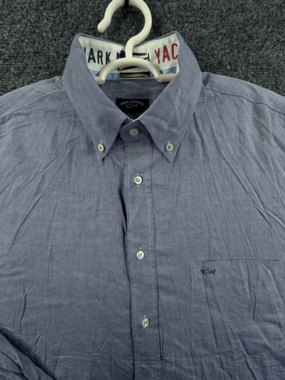 Paul & Shark 42 All Cotton Button-Down Blue Nautical Long Sleeve Pocket Casual